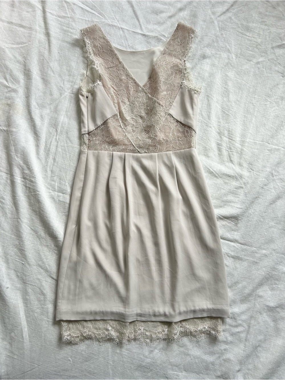 BCBGMAXAZRIA Ivory Slip Dress Satin Minimalist Bridal Cocktail Midi